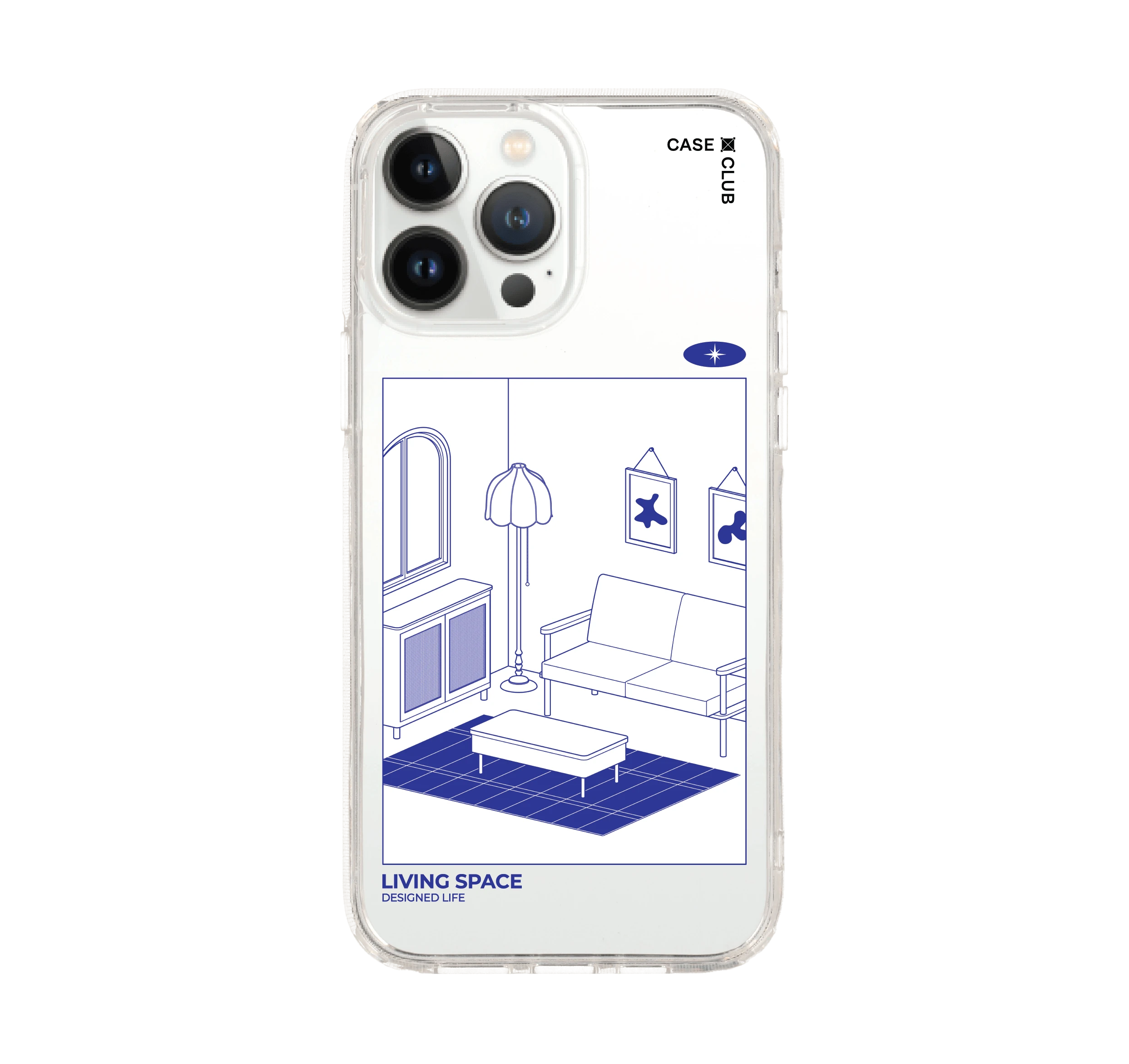 iphone 12/ 13 pro max clear case living room